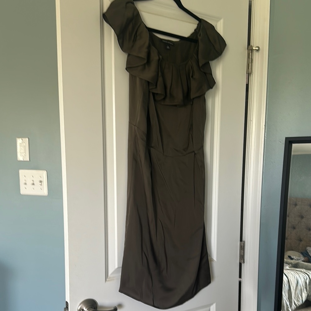 Banana Republic Olive Green Ruffle Dress